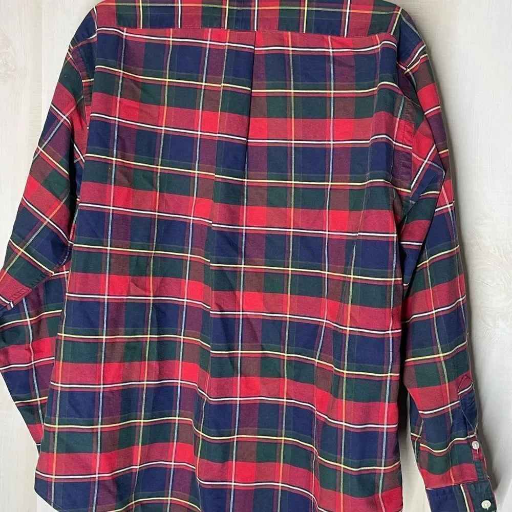 Ralph Lauren red plaid long sleeve button‎ down shirt, size 12